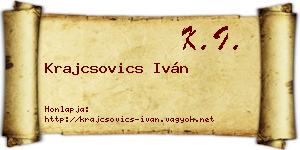Krajcsovics Iván névjegykártya