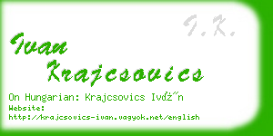 ivan krajcsovics business card